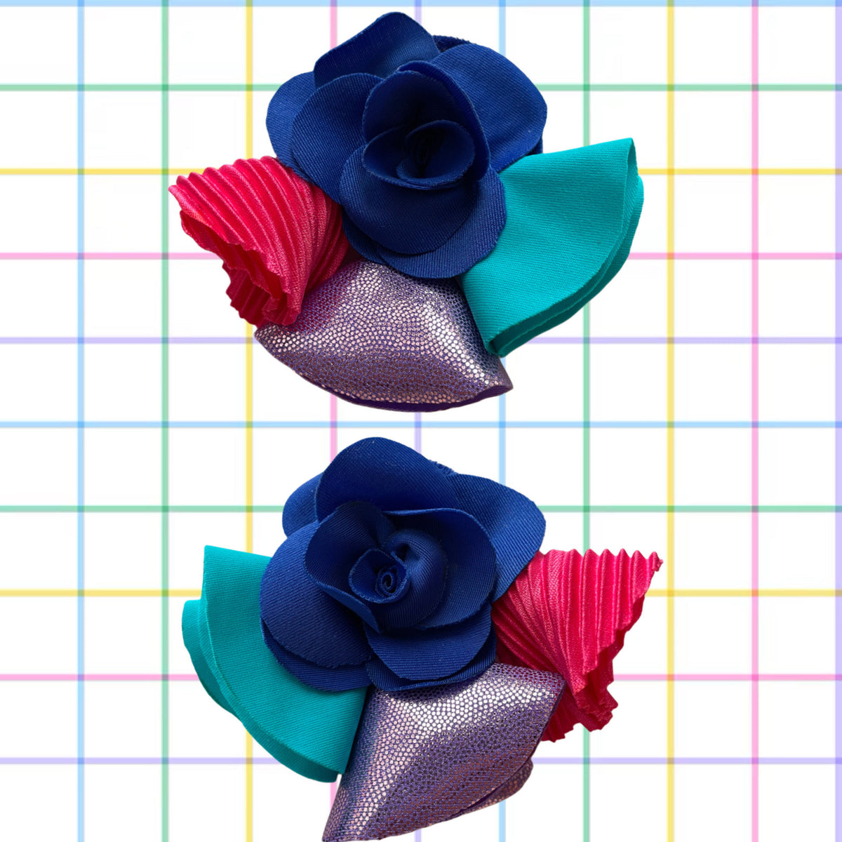 Maxi Aretes Sustentables – Flor Turquesa Vibrante