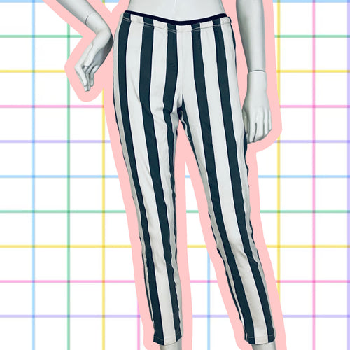 Leggins Rayas Verticales – Blanco &amp; Gris Oscuro