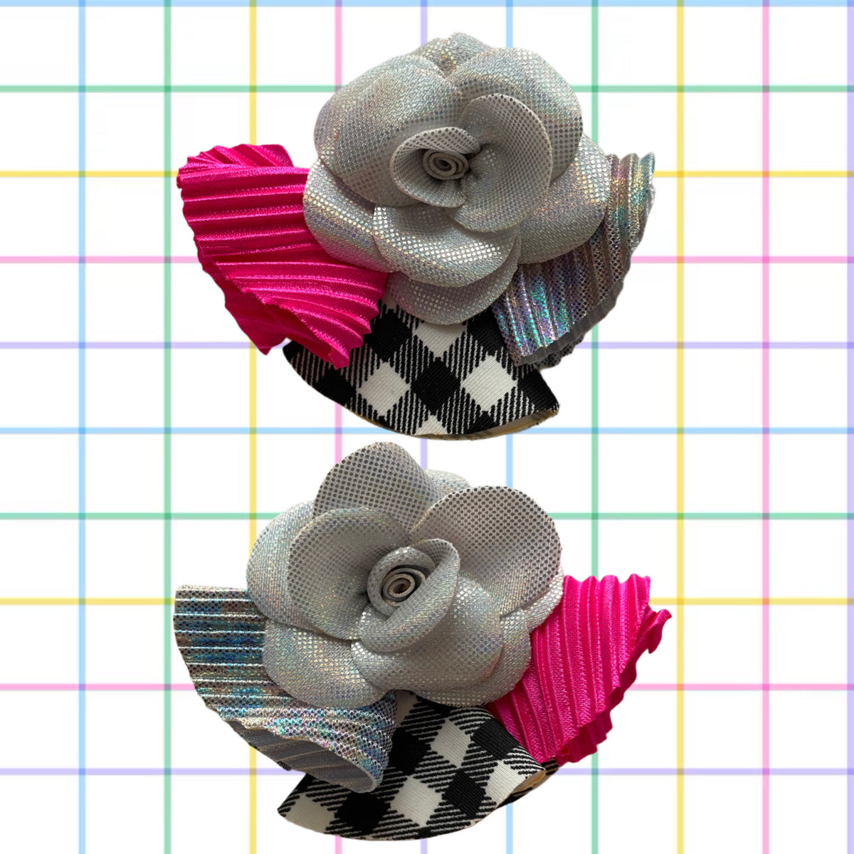 Maxi Aretes Sustentables – Flor Plateada XL