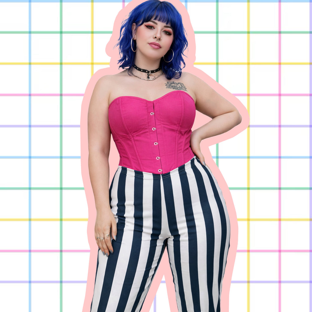 Leggins Rayas Verticales – Blanco &amp; Gris Oscuro